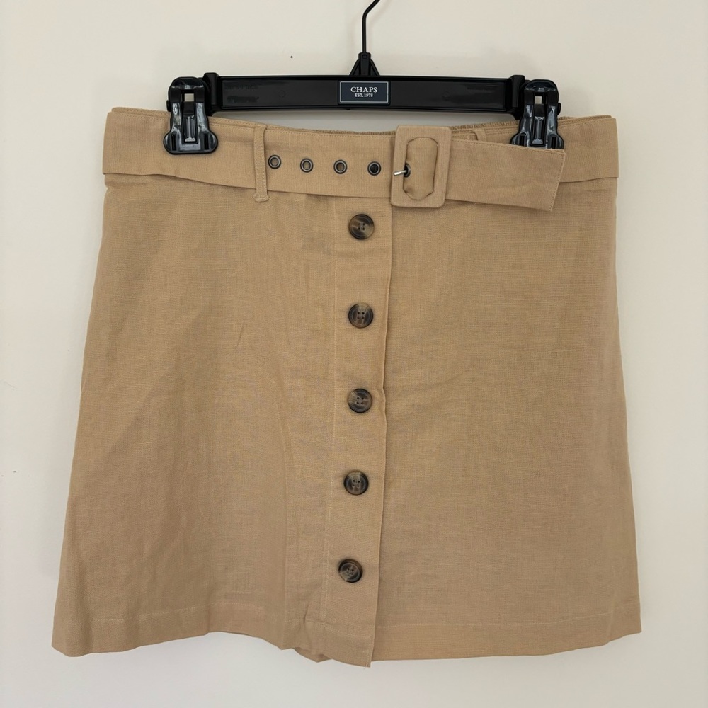 Women’s American Eagle Khaki Mini Skirt  Size Medium  Cotton/Linen Blend NWT